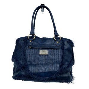 Original by Sharif 1827 New York Blue Crocodile Print Faux Fur Shoulder …